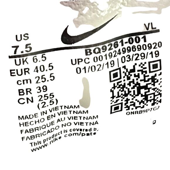 Nike Mens BQ9261-001 Zoom Winflo Black White Running Sneakers Lace Up Shoes 7.5 - Picture 16 of 16